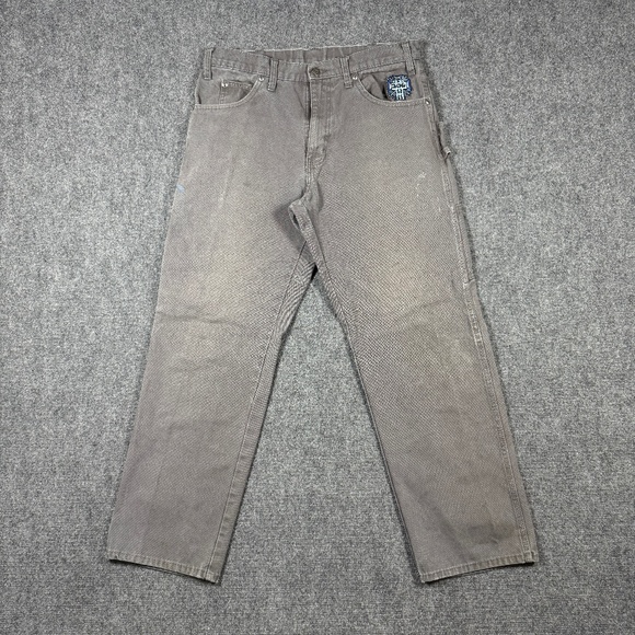 Dickies Gray Relaxed Fit Straight Leg Sanded Duck Carpenter 32x30 Pants 0267 - Picture 1 of 13